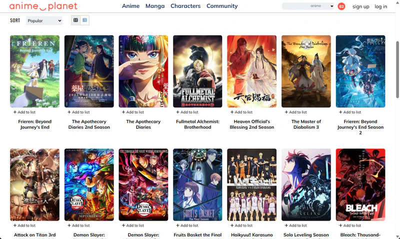 anime-planet free streaming site