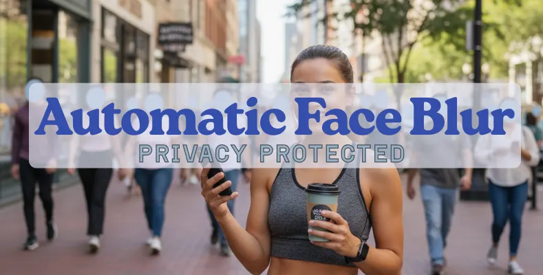 blur background faces in promo videos filmed in public places