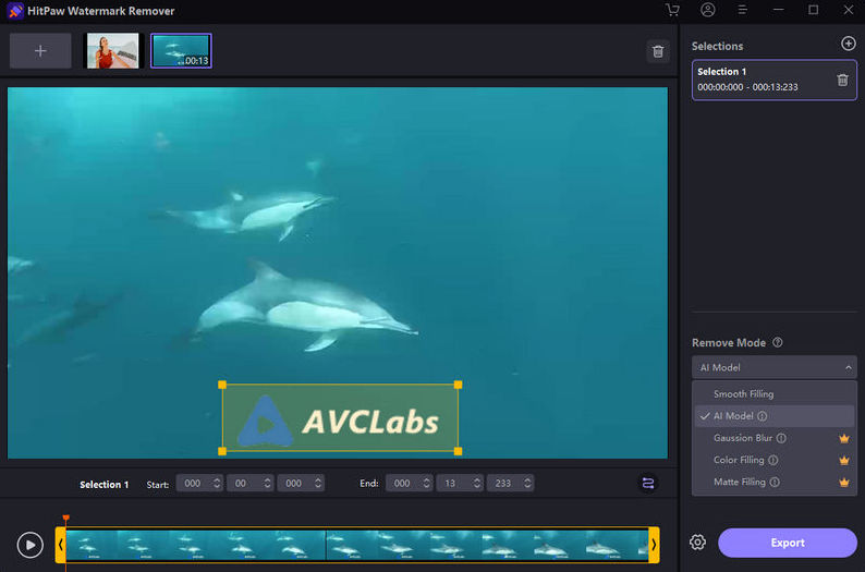 video watermark removal on hitpaw watermark remover
