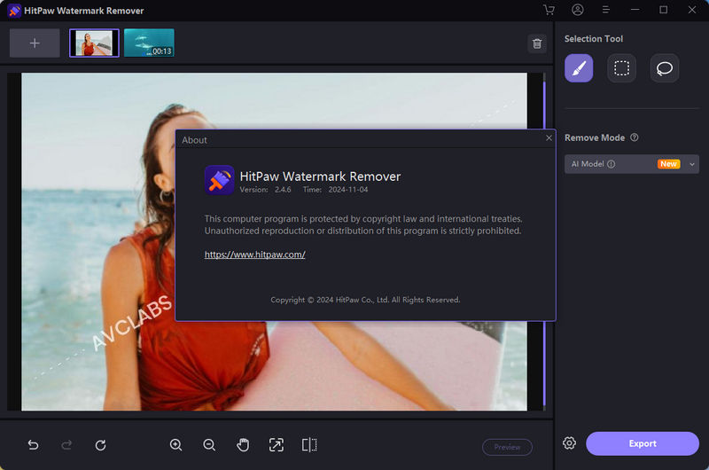 image watermark removal on hitpaw watermark remover