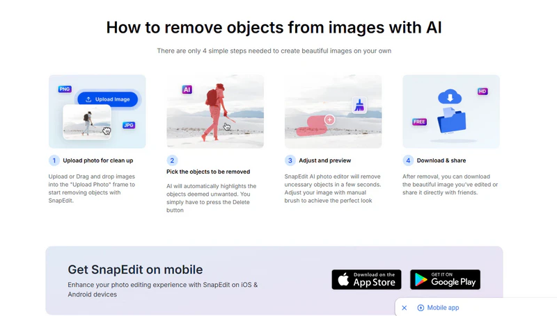 snapedit watermark remover for android users