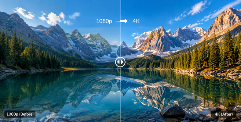 upscale 1080p to 4K with AI