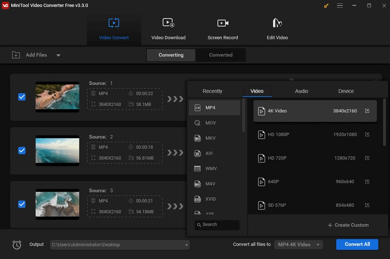 Convert YouTube Videos to WAV by MiniTool Video Converter