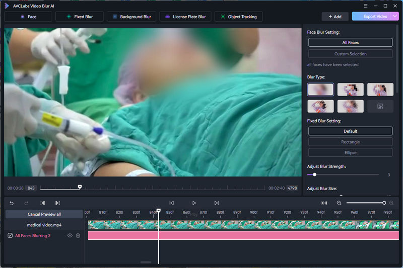 blur patient in medical training video