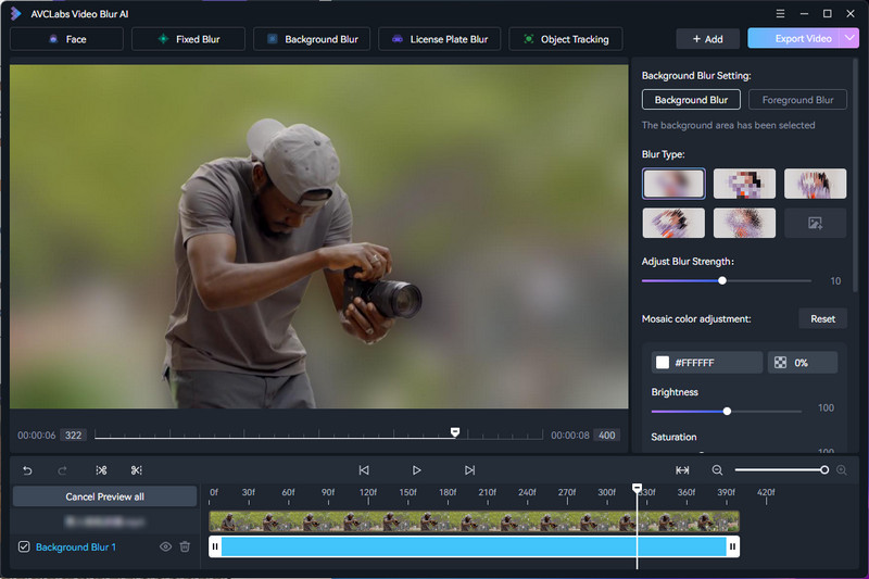 blur video background using ai