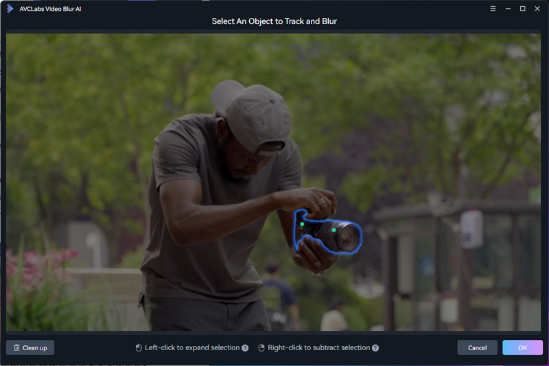 blur and remove moving object from video