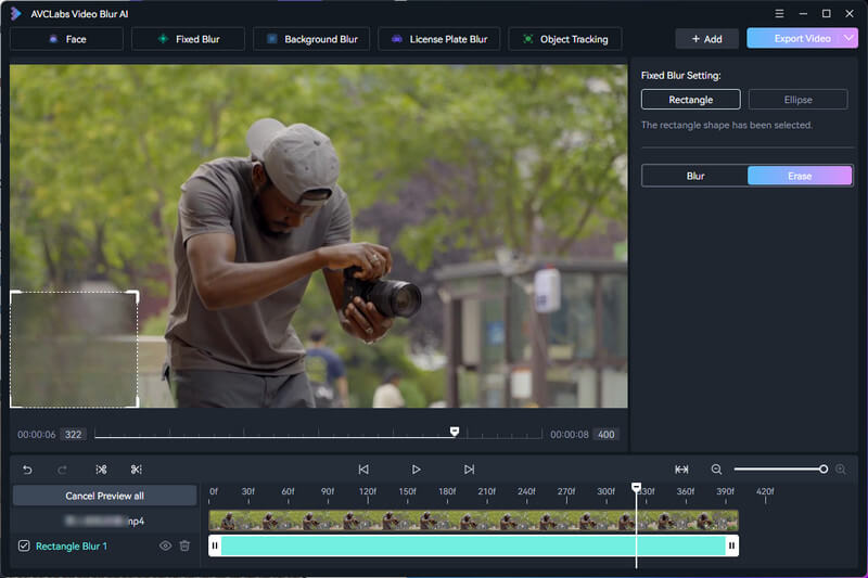 blur and remove static elements in video background